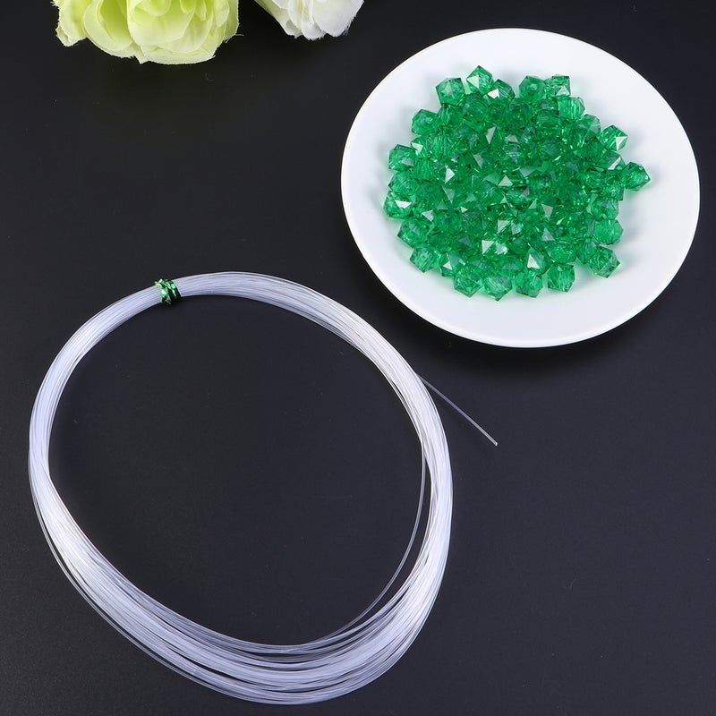 950PCS Transparent Beads Diy Handmade Beaded Tissue Box Material Beads Jewelry Accessories for Crafts Bracelet Necklace (Green) - Image 3