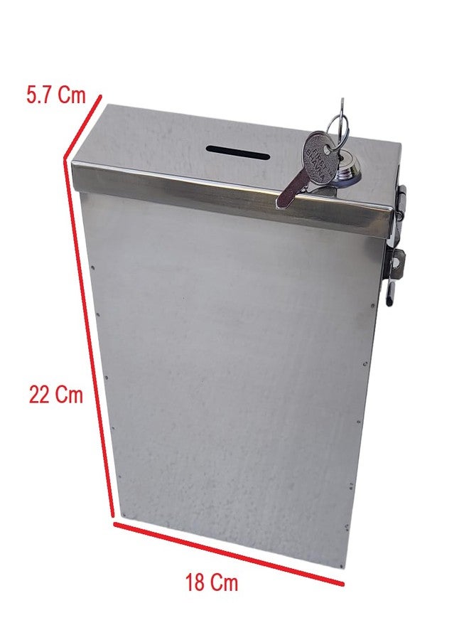 GinoSet® High GradeHeavy Metal All in one Multipurpose use Suggestion Box/Mail Box/Compaint Box/Donation Box/Wall Mountable with Two Key Lock Or Table Surface and Wall Mount Pack of 1 - Image 5