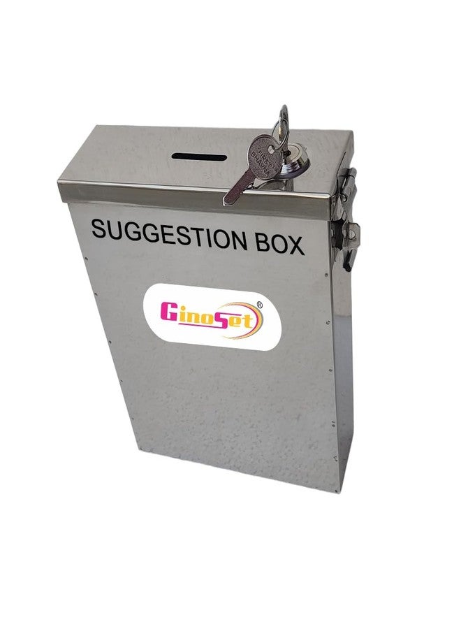GinoSet® High GradeHeavy Metal All in one Multipurpose use Suggestion Box/Mail Box/Compaint Box/Donation Box/Wall Mountable with Two Key Lock Or Table Surface and Wall Mount Pack of 1 - Image 1