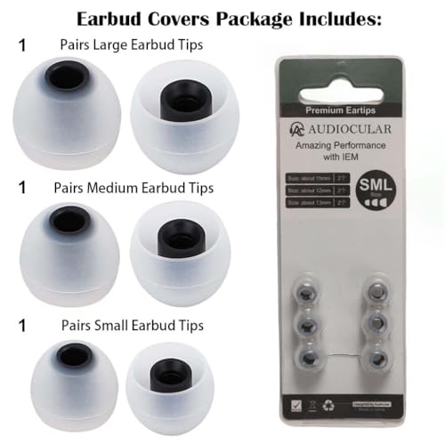 AUDIOCULAR SiliFlex Eartips 4.5mm Universal Fit for IEMs, Premium Silicone Build, Noise Isolation, Comfort & Balanced Sound (S/M/L) - Image 2