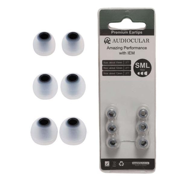 AUDIOCULAR SiliFlex Eartips 4.5mm Universal Fit for IEMs, Premium Silicone Build, Noise Isolation, Comfort & Balanced Sound (S/M/L) - Image 1
