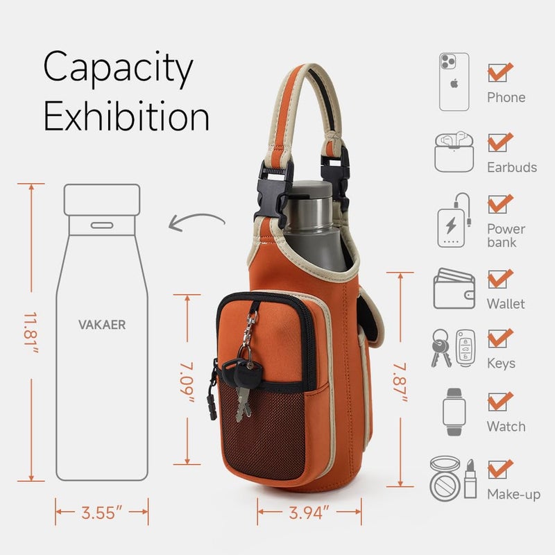 VAKAER Magnetic Gym Bag, Water Bottle Carrier Holder with Phone Pocket & Adjustable Strap,10 Ultra-Strong Magnets Stick to Fitness equipment, Workout Accessories Pouch for Women & Men - Image 2