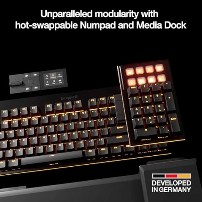 rayihni DARK MOUNT SILENT TACTILE UK ISO KEYBOARD, 8 DISPLAY KEYBOARDS, MEDIA DOCK, HOT-SWAPPABLE NUMERIC KEYPAD, FACTORY LUBRICATED MECHANICAL KEYS, 3 LAYERS OF INSULATION, DOUBLE-SHOT KEYCAPS - Image 2