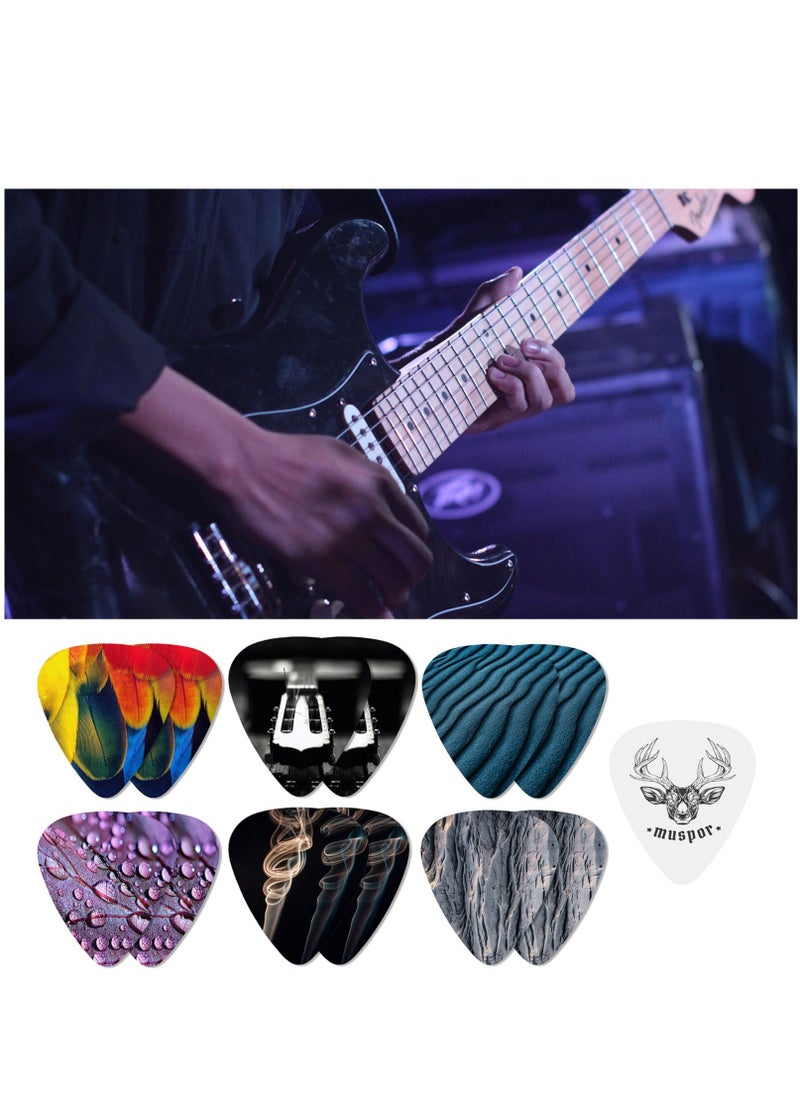 Muspor 0.71mm Electric Acoustic Guitar Colorful Picks with Iron Storage Box  - Image 5