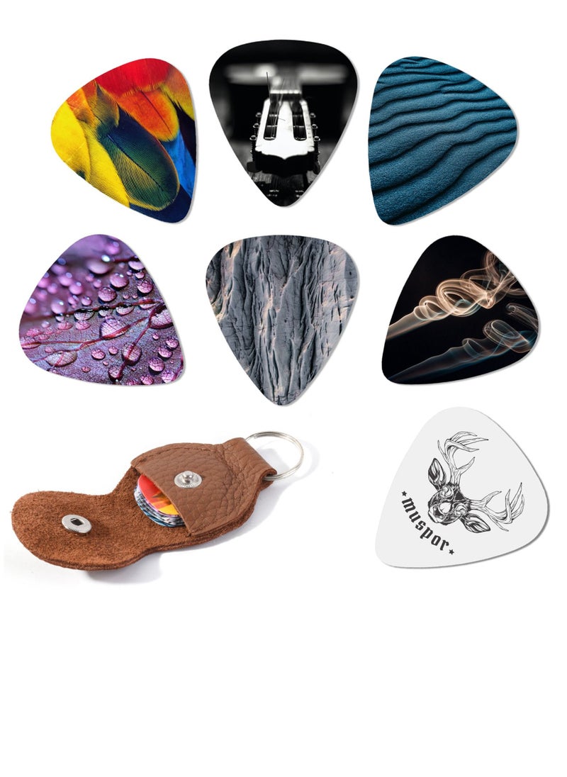 Muspor 0.71mm Electric Acoustic Guitar Colorful Picks with Iron Storage Box  - Image 2