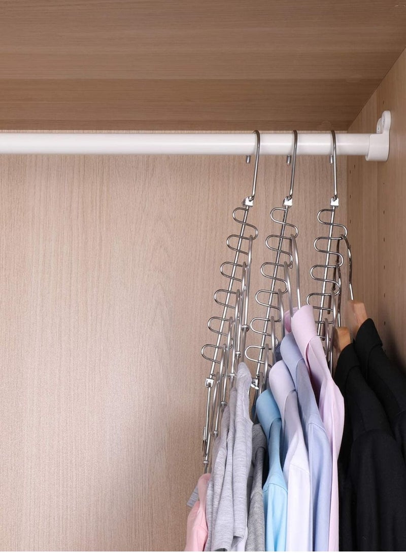 SYOSI منظمات التخزين والخزائن، أساسيات الغرفة الجامعية، عبوة مكونة من 4 شماعات متعددة الوظائف لتوفير المساحة السحرية، تنظيم تخزين الخزائن لخزانة الملابس - Image 2