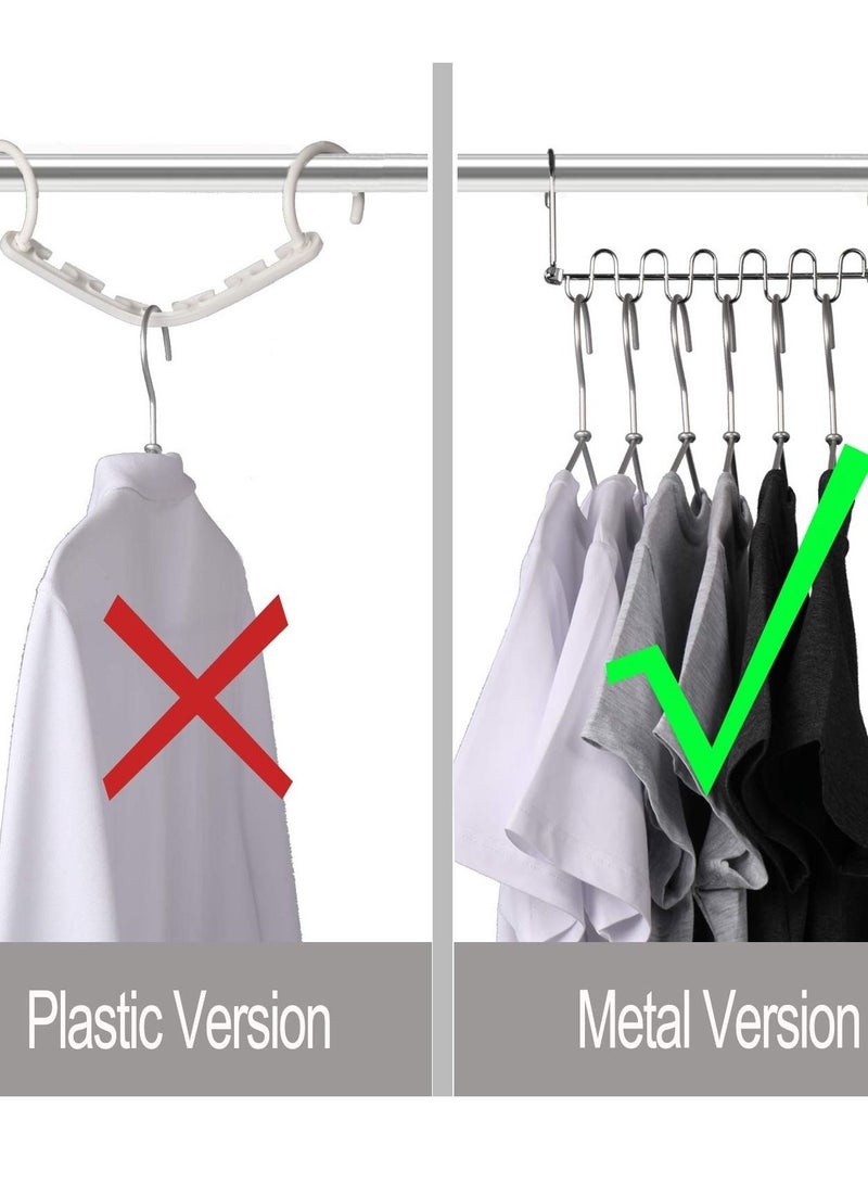 SYOSI منظمات التخزين والخزائن، أساسيات الغرفة الجامعية، عبوة مكونة من 4 شماعات متعددة الوظائف لتوفير المساحة السحرية، تنظيم تخزين الخزائن لخزانة الملابس - Image 3