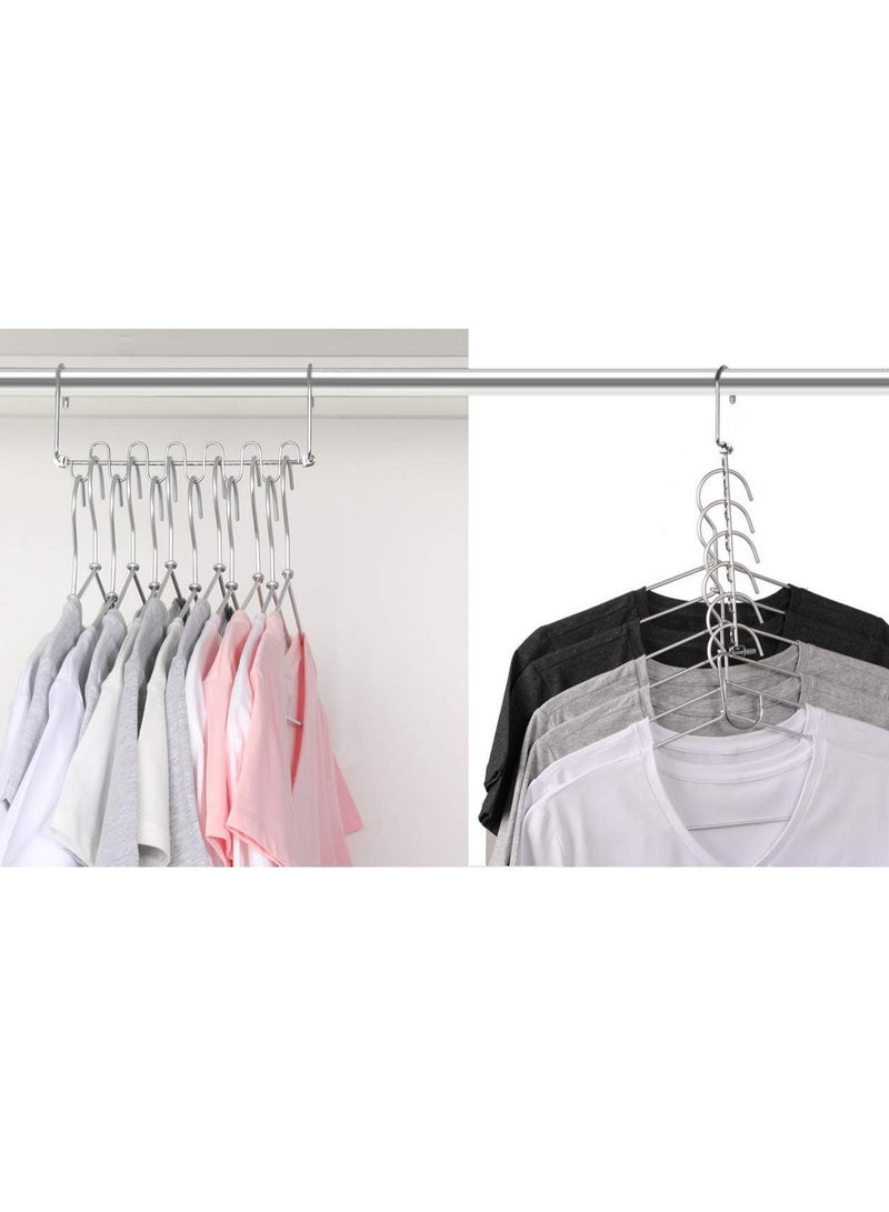 SYOSI منظمات التخزين والخزائن، أساسيات الغرفة الجامعية، عبوة مكونة من 4 شماعات متعددة الوظائف لتوفير المساحة السحرية، تنظيم تخزين الخزائن لخزانة الملابس - Image 4