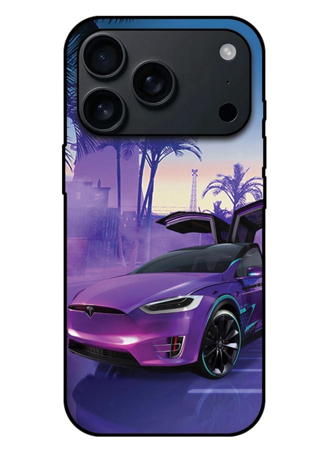 Printed Protective Case Cover For Apple iPhone 17 Pro Max -  Purple Tesla
