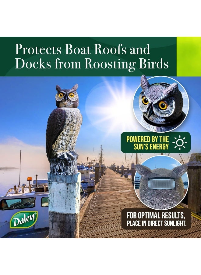 Dalen GARDENEER Dalen SOL-R Action Large Solar Fake Owl Decoy to Scare Birds Away - 18" Tall - 360Âº Rotating Head - Image 3