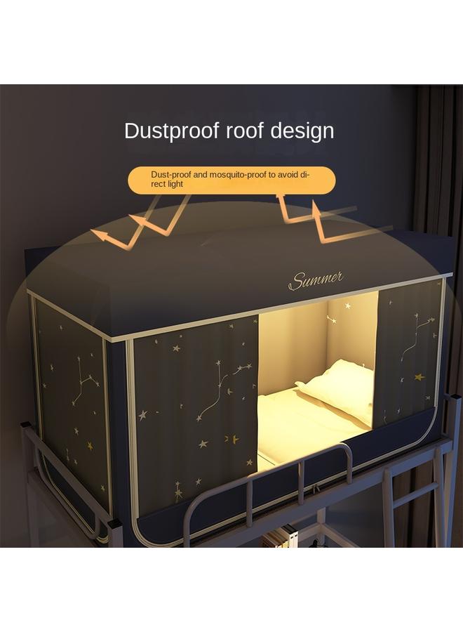 Bluejw College Students' Dormitory Strong Shading Bed Curtain Integrated Mosquito Net Single Upper And Lower Bed Curtain Curtain 0.9m Upper Bed Full Package - Image 5