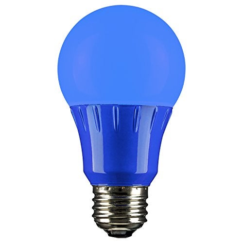 Sunlite 80145 A19 Colored Light Bulb 3 Watts (25w Equivalent), E26 Medium Base, Non-Dimmable, UL Listed, Party Decoration, Holiday Lighting, 1 Count, Blue - Image 1