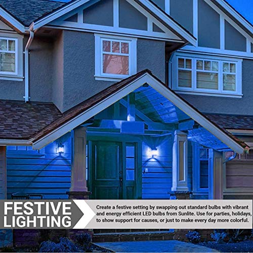 Sunlite 80145 A19 Colored Light Bulb 3 Watts (25w Equivalent), E26 Medium Base, Non-Dimmable, UL Listed, Party Decoration, Holiday Lighting, 1 Count, Blue - Image 5