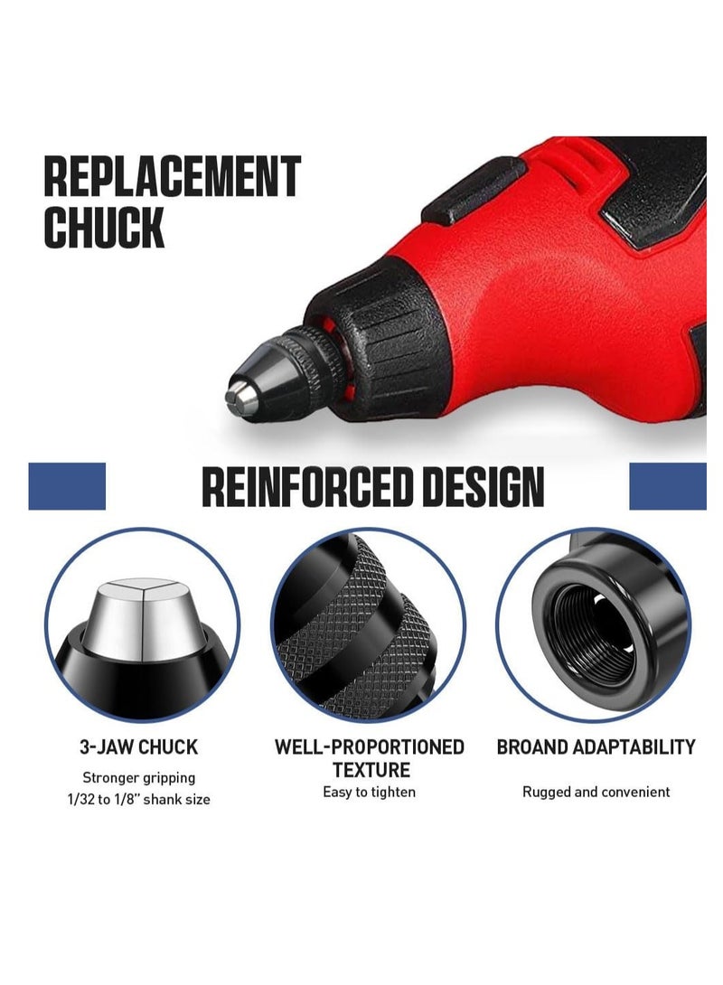 KASTWAVE 4486 Multi Chuck Set 15Pcs, Brass Collet Set, Drill Chuck Adapter, M8 Collet Nut Kit, Quick Screwdriver Drill Adapter, 0.8-3.2mm Replacement Keyless Quick Change Chuck Rotary Tool Accessory Compatible - Image 5
