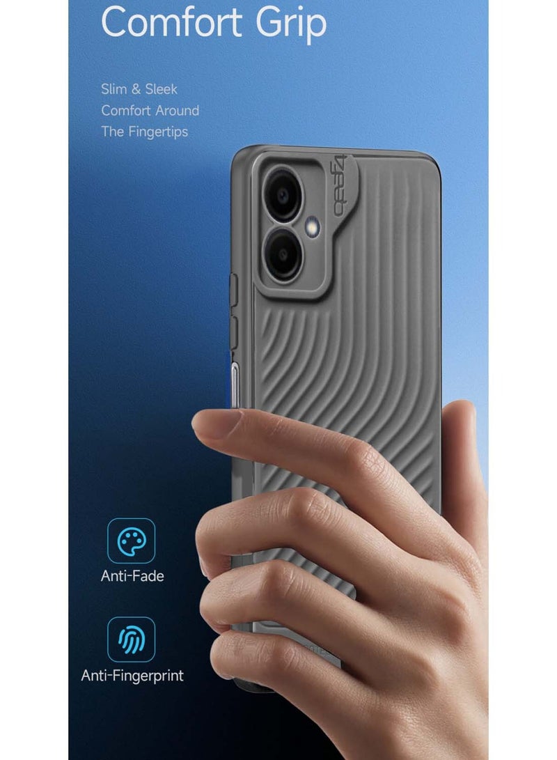 Gear4 Samsung Galaxy A06 4G 2024 Gear4 Soft Liquid Silicone with Wavey Texture Case Cover - Grey - Image 2