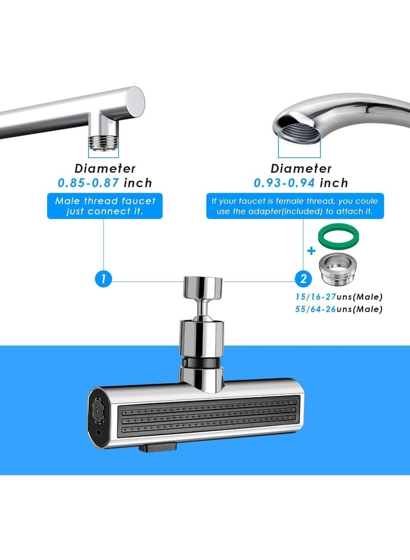 حنفية خلاط جلاكسي 4×1 – دوران 360° وضغط مياه متعدد الأشكال - Image 3