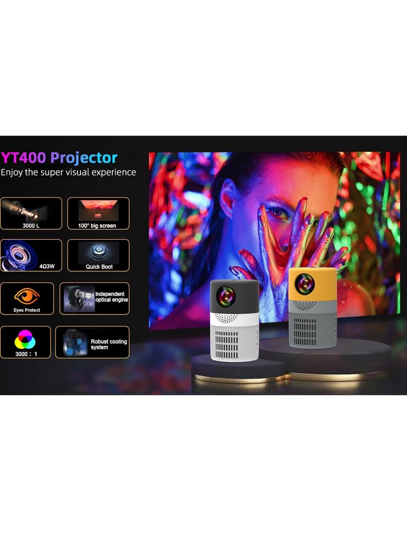 AirYoung Projector Home Theater Video Projector Full High Definition LED Movie Projectors For Home Entertainment USB Laptop Smartphone Small Outdoor - Image 2