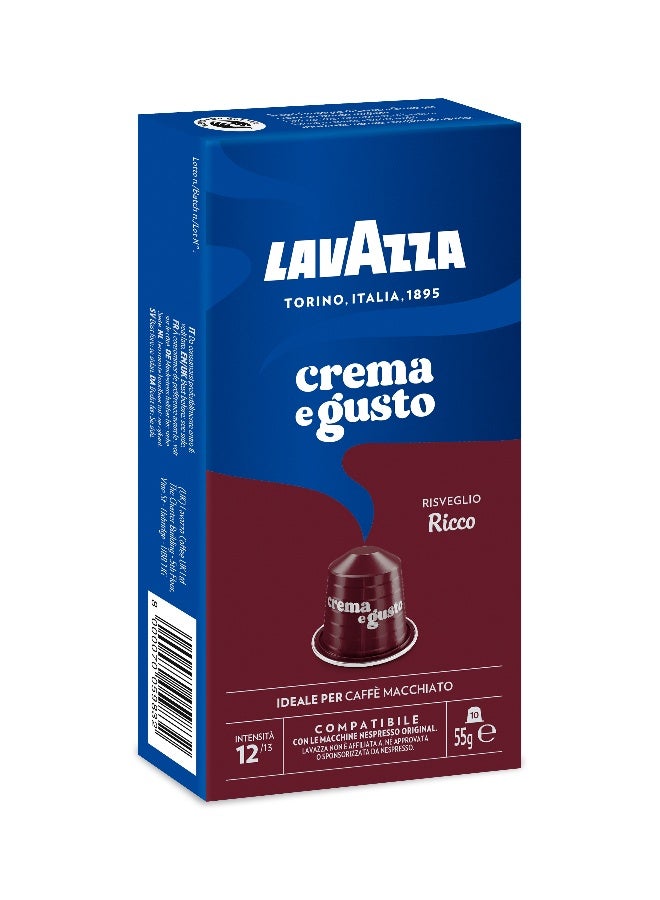 Lavazza Crema E Gusto Ricco Coffee Capsules 10 Capsules (55g) - Image 3