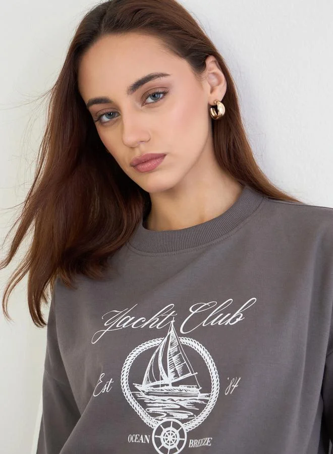 Styli Oversized Regular Length Sweatshirt and Joggers Co-Ords