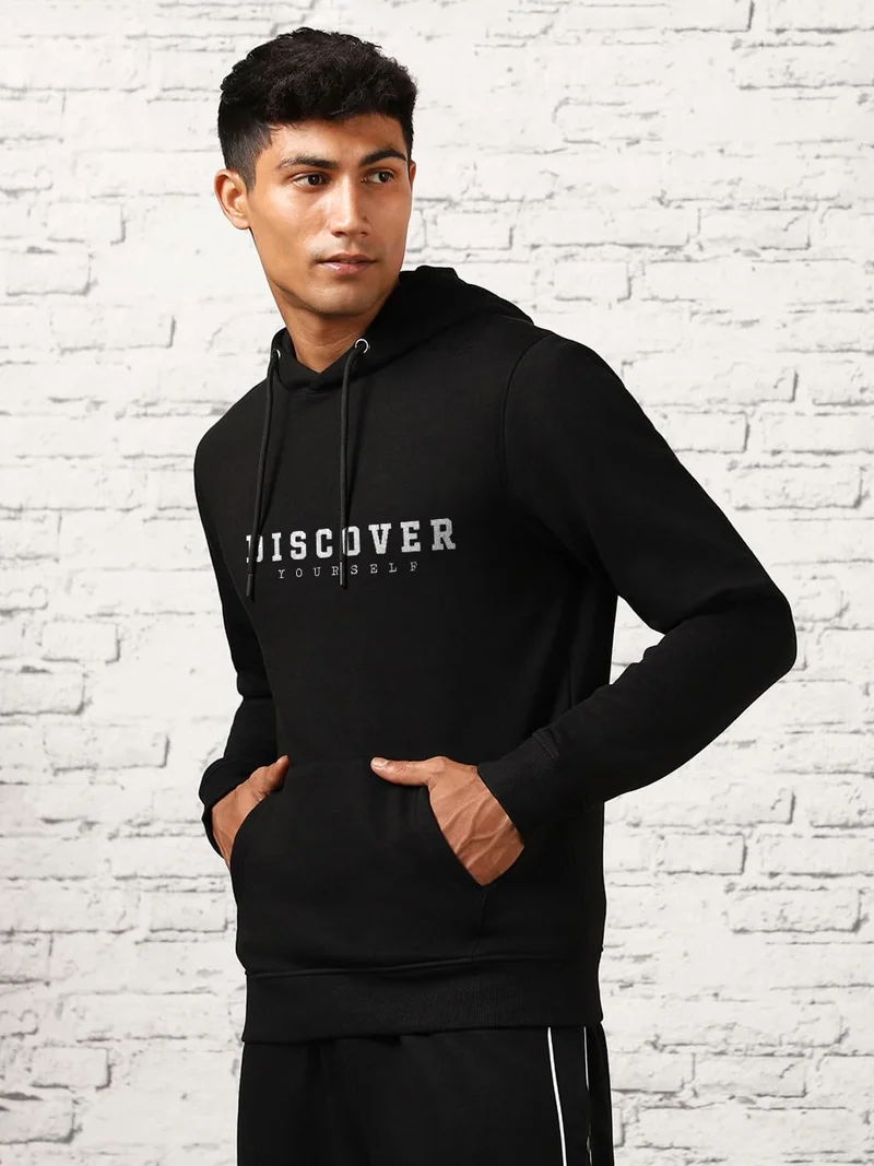 NOBERO  Black Hooded Sweatshirt for Men for Men | Best Price UAE