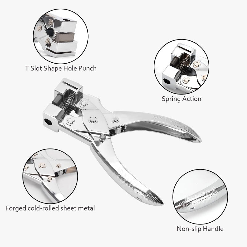 LYHLYA T-Slot Hole Punch Heavy Duty - Handheld Punch for ID Cards, Plastic, Cardstock, Cardboard & PVC - Sharp Visible Blade Edge, Durable Zinc Alloy Construction, Easy Spring Action for Fast, Clean Holes - Image 3