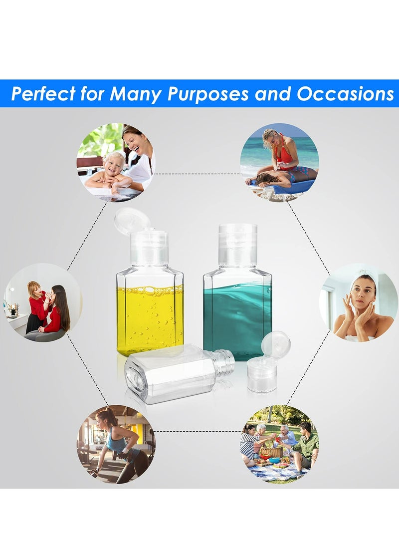 30 Pieces 1 oz Plastic Bottles Clear Travel Bottles with Flip Cap Portable Empty Hand Sanitizer Bottles.