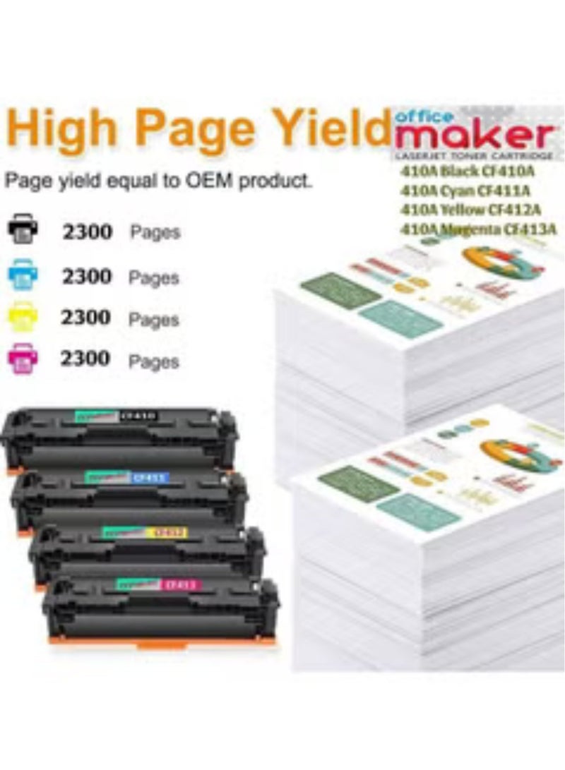 Office Maker 4 Pack 410A Compatible Toner Cartridge Set for Color Laserjet Pro MFP M452dn M452dw M452nw M477fdw M477fnw M477fdn M377dw Printers - Image 2