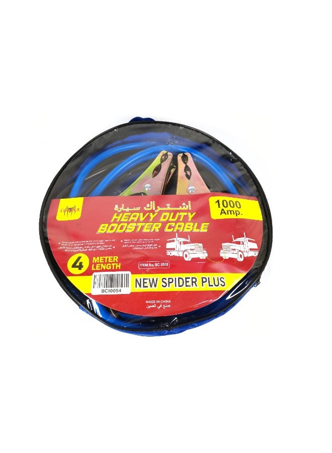 SPIDER Heavy Duty Booster Cable 1000 Amp 4 Meter Jump Start Cable for Car SUV Truck Bike Boat 12V Battery Emergency Jumper Cable with Strong Metal Clamps Thick PVC Insulation High Power Automotive Roadside Assistance Tool Portable Carry Bag Use Kit Set - Image 2