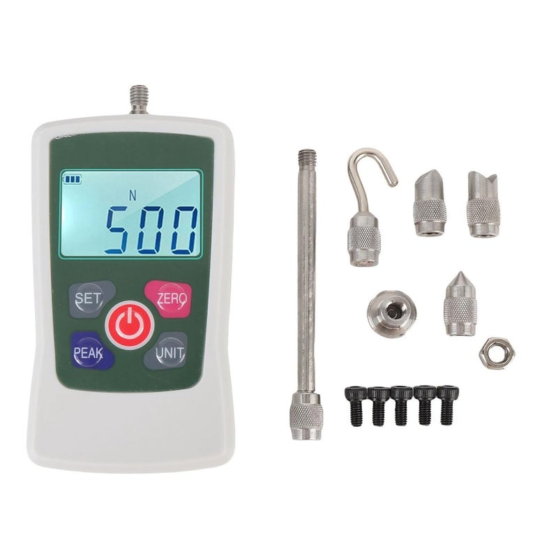Asixxsix Digital Force Gauges, Push and Pull Meter 100N with Carrying Box/Cover Backlit Display Auto Power Off for School Lab - Image 1