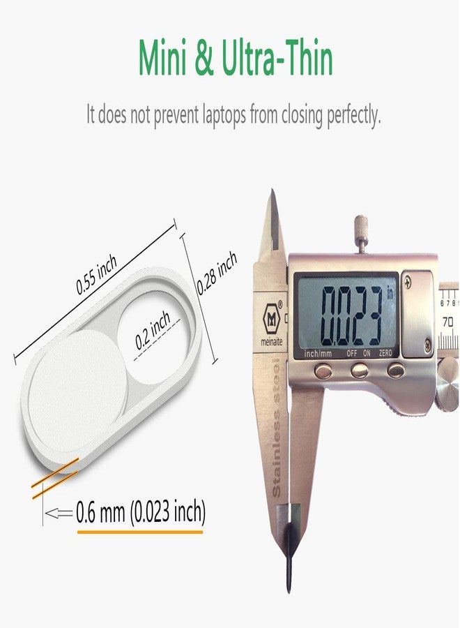 كلاود فالي غطاء كاميرا الويب المنزلق من كلاود فالي، أبيض اللون، بسماكة 0.023 بوصة، غطاء كاميرا الويب لأجهزة ماك بوك برو، ماك بوك إير، الكمبيوتر المحمول، آي ماك، الكمبيوتر المكتبي، الكمبيوتر الشخصي، آيباد، آيفون 8/7/6 بلس، حماية الخصوصية، فائق النحافة [عبوتان] - Image 2