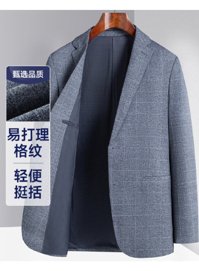 Fapai بليزر كلاسيكي متعدد الاستخدامات بتصميم مربعات للرجال، مع أزرار مفردة - Image 1