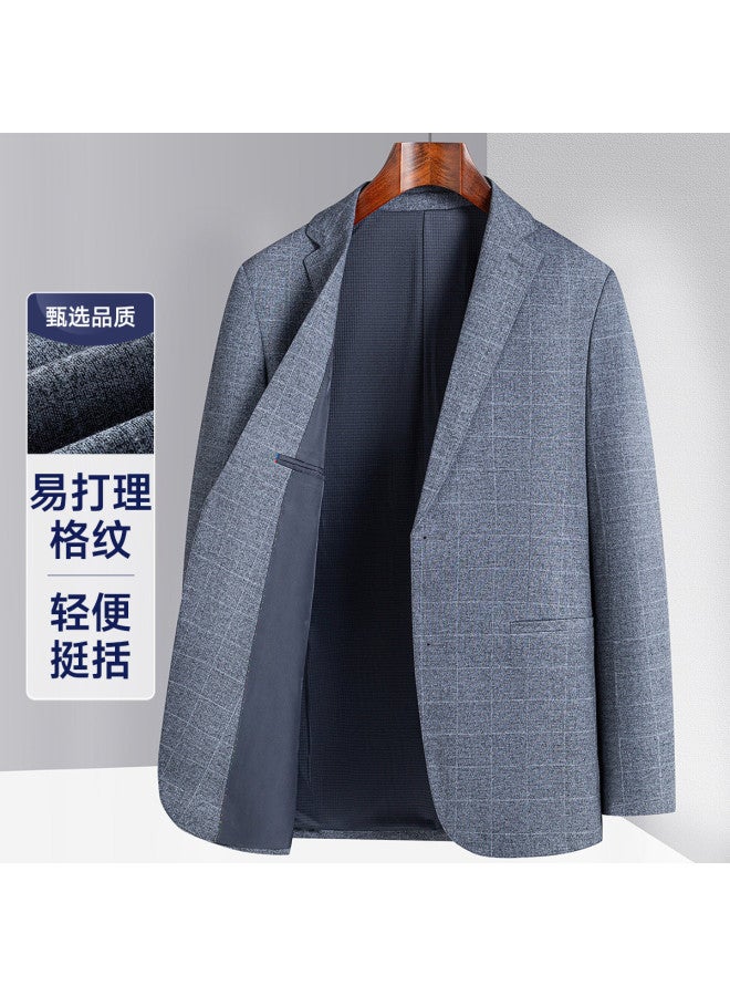 Fapai بليزر كلاسيكي متعدد الاستخدامات بتصميم مربعات للرجال، مع أزرار مفردة - Image 2