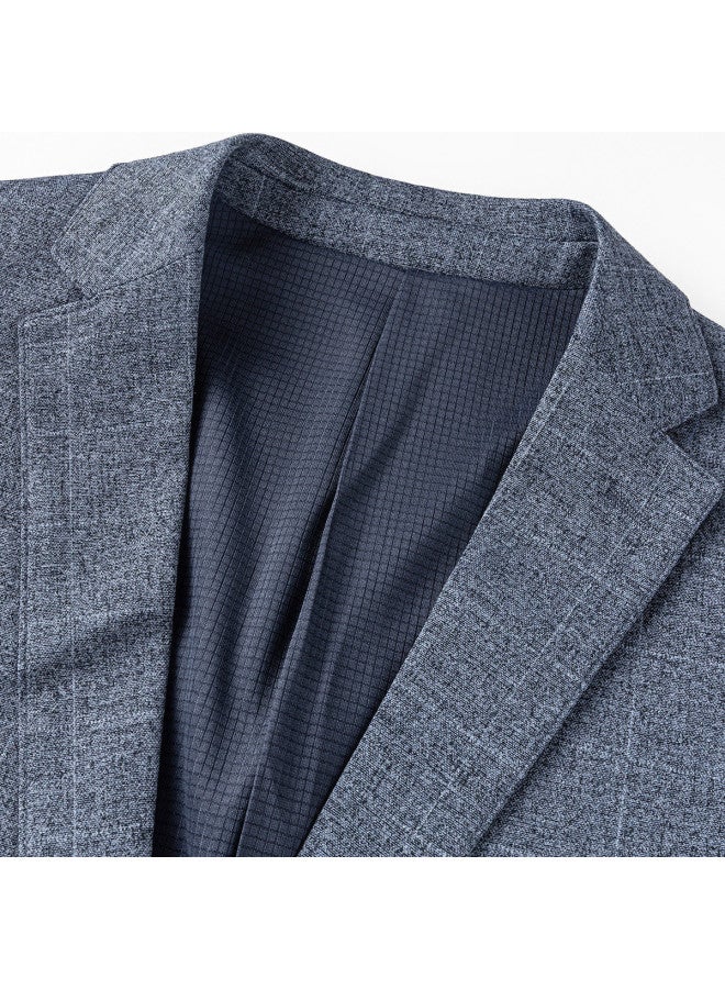 Fapai بليزر كلاسيكي متعدد الاستخدامات بتصميم مربعات للرجال، مع أزرار مفردة - Image 5