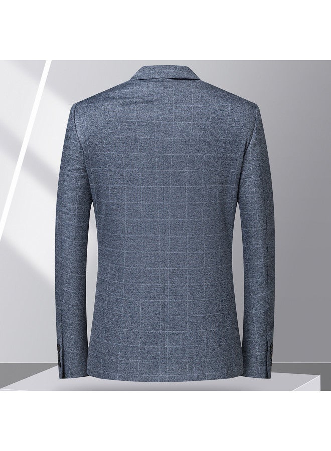 Fapai بليزر كلاسيكي متعدد الاستخدامات بتصميم مربعات للرجال، مع أزرار مفردة - Image 4