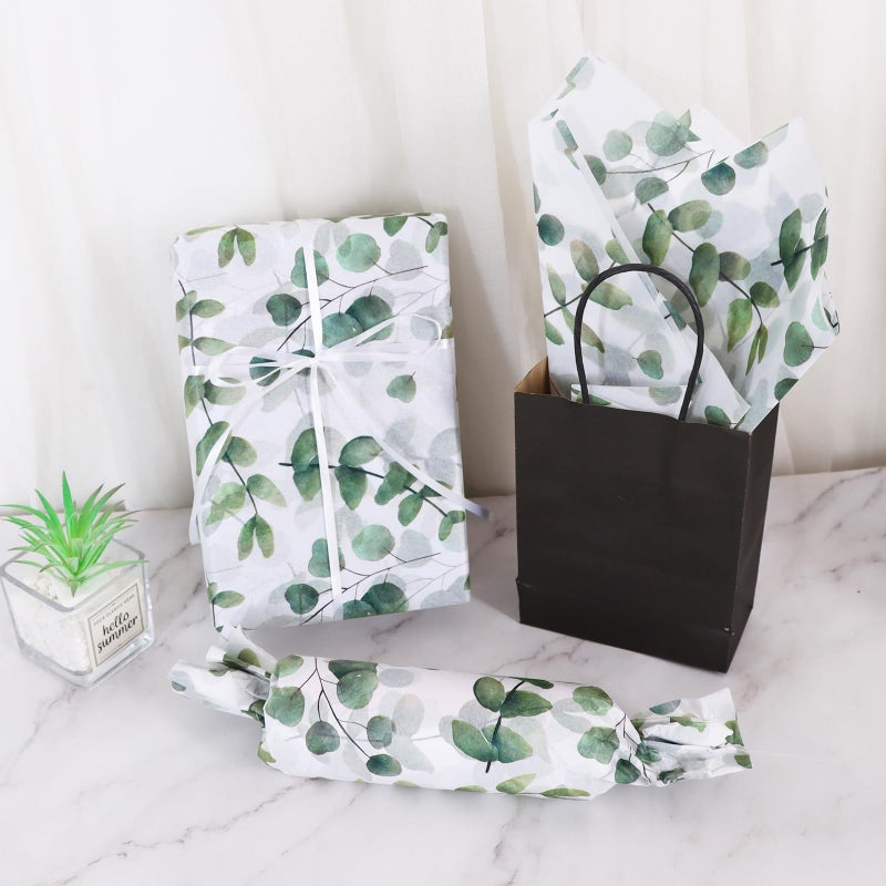 BEISHIDA Eucalyptus Tissue Paper Bulk, Green Wrapping Tissue Paper for Gift Bags, 14 x 20 Inch Gift Wrap for Birthday Wedding Christmas DIY Crafts Holiday Flowers-50 Sheets - Image 3