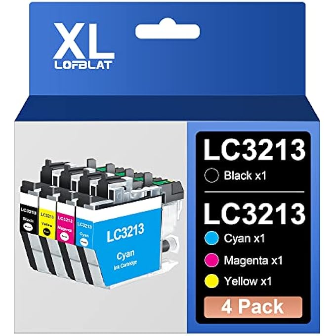 LC3213 LC3211 PRINTER CARTRIDGES COMPATIBLE WITH BROTHER LC3211 LC3213 FOR BROTHER MFC-J497DW MFC-J491DW DCP-J572DW MFC-J890DW MFC-J895DW DCP-J772DW DCP-J774DW (PACK OF 4) - Image 1