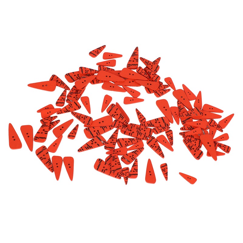 100pcs Orange Carrot Button 4 Sizes DIY Cute Wood Buttons for Crafting Sewing Christmas with 2 Holes Straight - Image 4