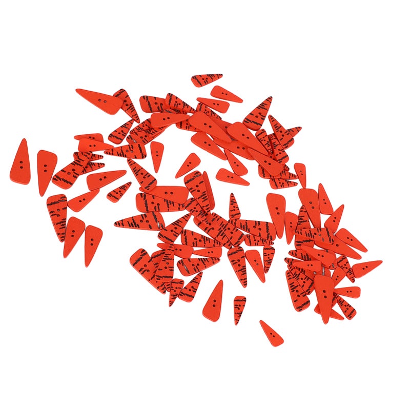 100pcs Orange Carrot Button 4 Sizes DIY Cute Wood Buttons for Crafting Sewing Christmas with 2 Holes Straight - Image 3