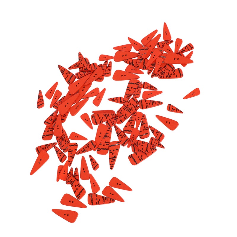 100pcs Orange Carrot Button 4 Sizes DIY Cute Wood Buttons for Crafting Sewing Christmas with 2 Holes Straight - Image 2
