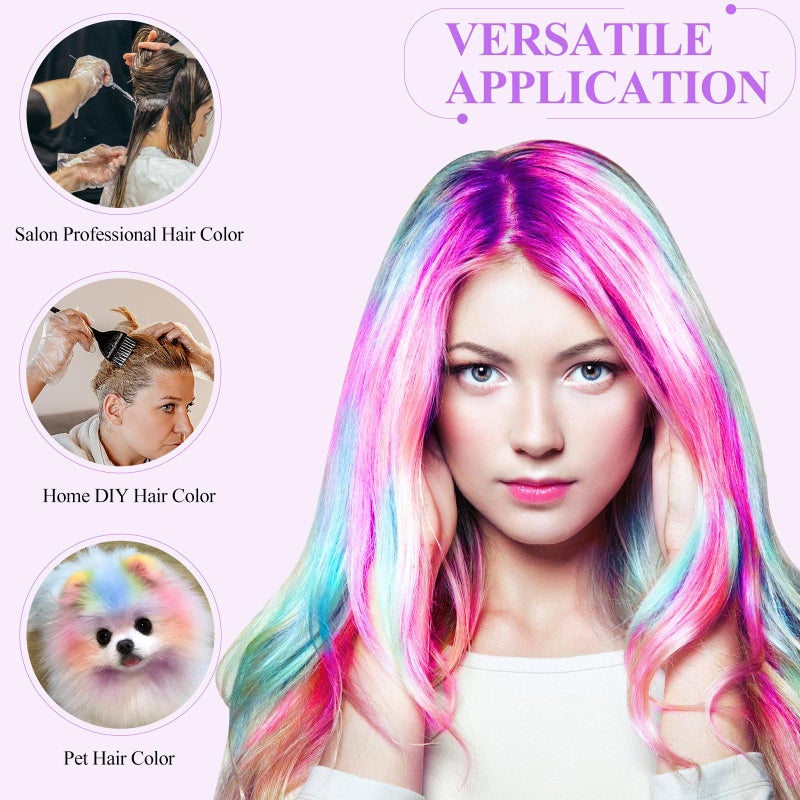 vivinin 19PCS Hair Dye Kit, Hair Coloring Products with Hair Dye Brush, Collapsible Bowl, Clips, Ear Muffs, Disposable Gloves, Scarf, Shower Cap - Image 5