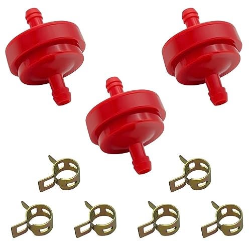 Strongthium Lawn Mower 14 Inch ID Inline Gas Fuel Filter 298090S Replacement for Briggs Stratton 298090 394358 1501729MA 4105 7024751YP 9513013 x3 with Fuel Clamps x6 - Image 1