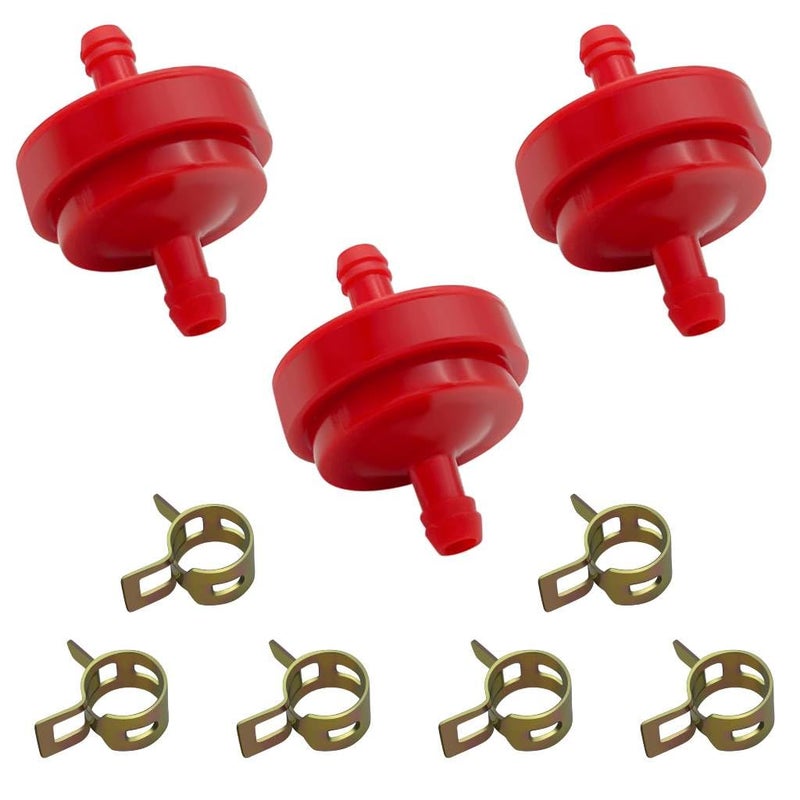 Strongthium Lawn Mower 14 Inch ID Inline Gas Fuel Filter 298090S Replacement for Briggs Stratton 298090 394358 1501729MA 4105 7024751YP 9513013 x3 with Fuel Clamps x6 - Image 3