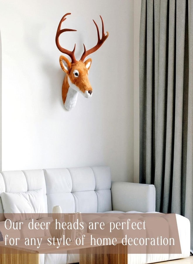 Arrowbash 13" Elk Deer Plush Stuffed Animal Wall Mount Deer Head Decor for Adult Christmas Winter Wall Home Decoration - Image 4