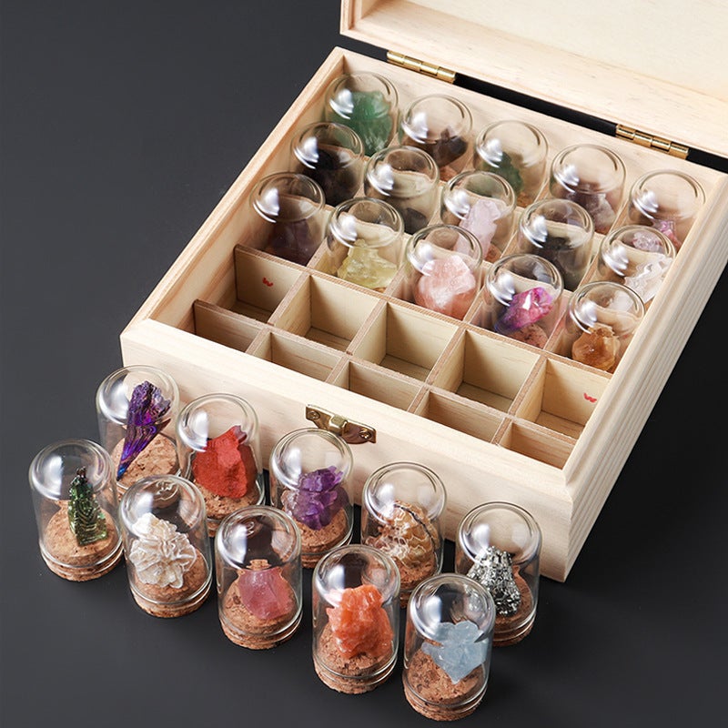 Natural Crystal Original Stone Wishing Bottle Ore Specimen Set Box Agate Jade Color Gem Children'S Popular Science Ornaments - Image 4