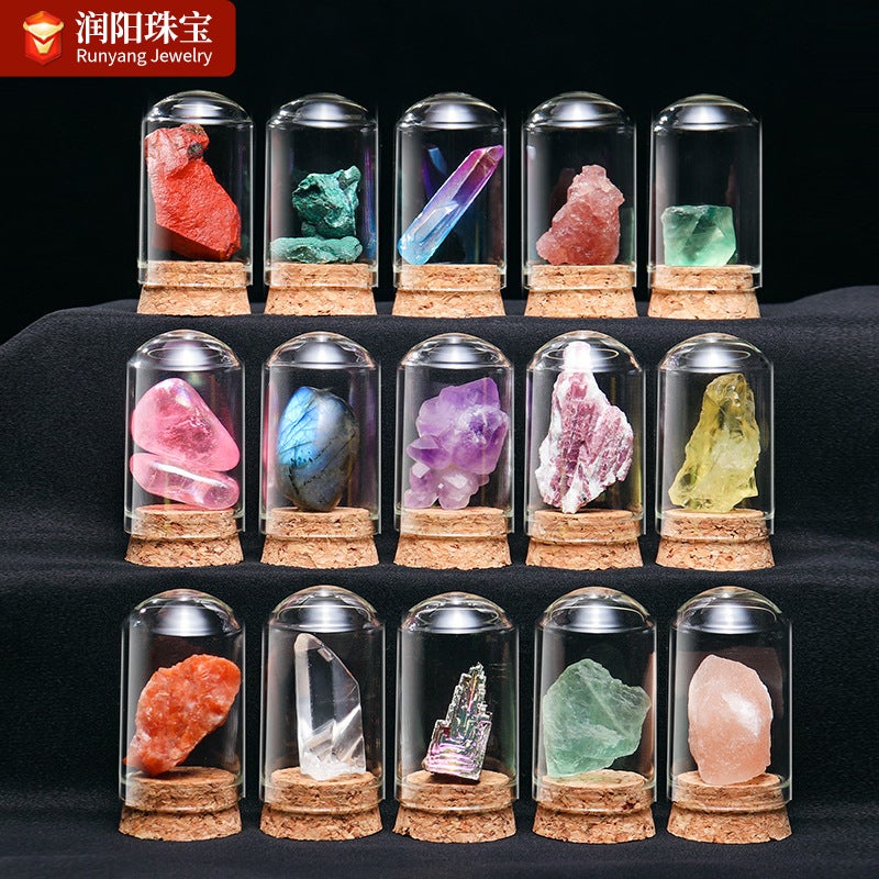 Natural Crystal Original Stone Wishing Bottle Ore Specimen Set Box Agate Jade Color Gem Children'S Popular Science Ornaments - Image 5
