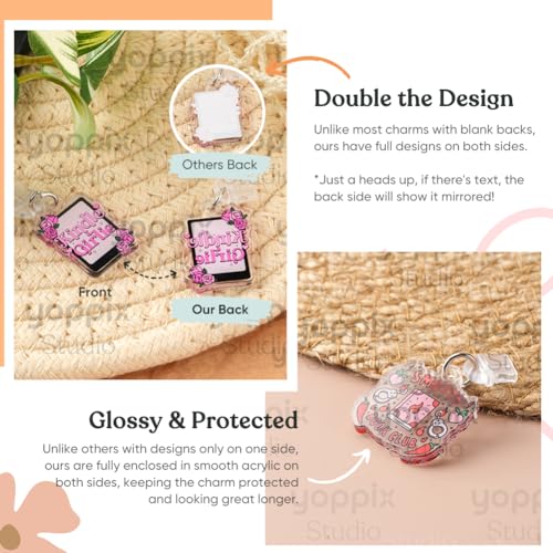 YOPPIX 9PCS Charms for E-Reader, About Spicy Theme Dust Plug Charm Compatible with Type C Charging Port, Gift for Book Lover Readers Men Women Teachers Students, Accessories for E-Reader - Image 3