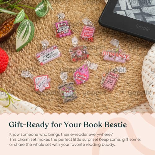 YOPPIX 9PCS Charms for E-Reader, About Spicy Theme Dust Plug Charm Compatible with Type C Charging Port, Gift for Book Lover Readers Men Women Teachers Students, Accessories for E-Reader - Image 5