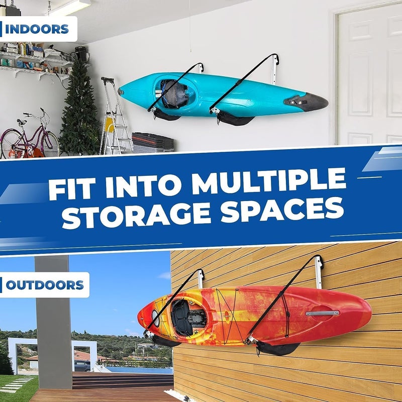 Yes4All Yes4All Kayak Storage Hooks HeavyDuty Premium Foam Padded Surfboard Wallmount Rack Set of 2 SUP Paddle Board Rack Hold up to 125 LbsCanoe Bike Kayak Storage Hook Indoor  Outdoor HangersBlack  - Image 4