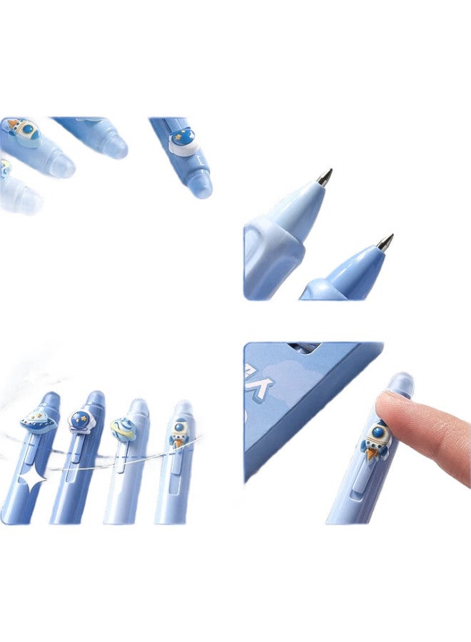Kaba Bear Kabaxiong Erasable Pen Crystal Blue, Elementary School Student-Specific Triangular Posture Correction Pen, High-Value Cartoon Cute Erasable Gel Pen, Space Little Superman - Image 2