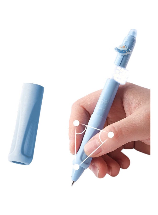 Kaba Bear Kabaxiong Erasable Pen Crystal Blue, Elementary School Student-Specific Triangular Posture Correction Pen, High-Value Cartoon Cute Erasable Gel Pen, Space Little Superman - Image 3
